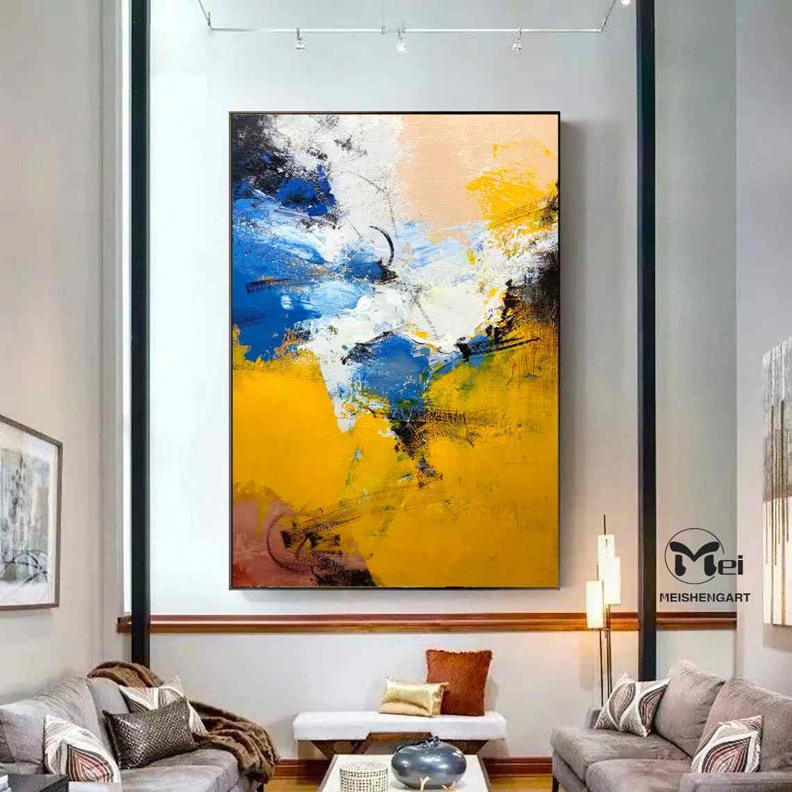 Entryway Room Texture White Abstract Canvas Wall Art KGKK9 wall art